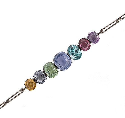 Lot 42 - A multi gemstone centrepiece bracelet