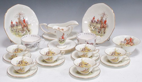 Lot 116 - A collection of Royal Worcester hunting scene...