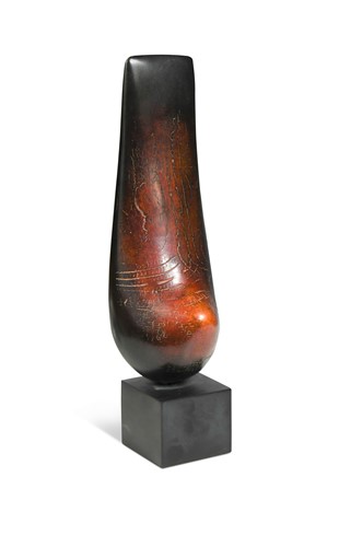 Lot 56 - Peter Hayes (born 1946), a raku glazed blade form, 2000