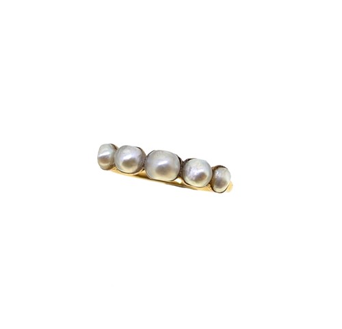 Lot 205 - A half hoop style pearl ring
