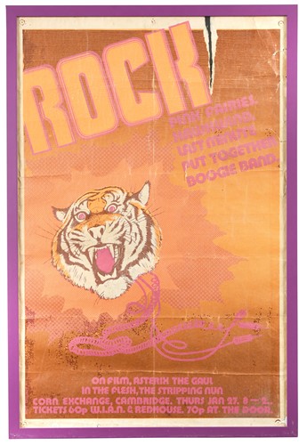 Lot 159 - 'Rock', a poster designed by Hot Grunt for the Last Minute Put Together Boogie Band,, featuring Syd Barrett