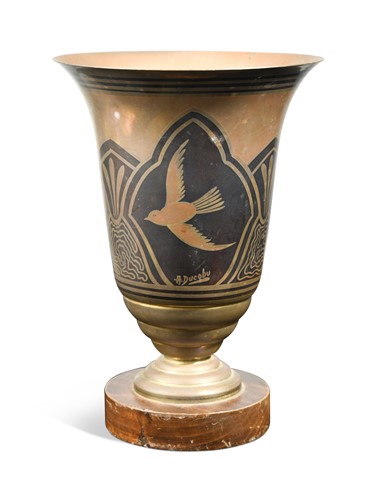 Lot 128 - An Art Deco brass vase