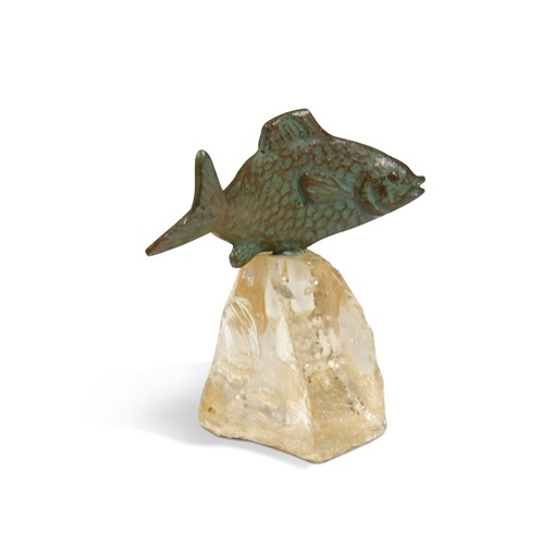 Lot 13 - A 20th century patinated bronze model of a fish