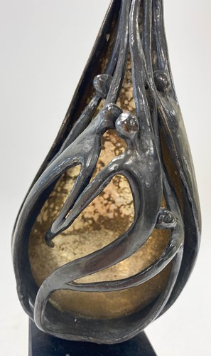 Lot 129 - A modernist silver plated sculpture