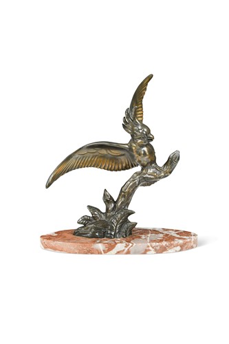 Lot 10 - An Art Deco patinated bronze (?) model of a macaw