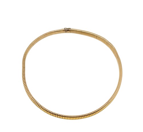 Lot 185 - A 9ct gold collarette necklace