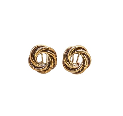 Lot 64 - A pair of knot style ear studs