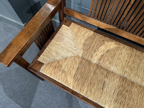 Lot 211 - Leopold and John George Stickley, an Arts & Crafts 'Mission' oak hall bench, designed 1906