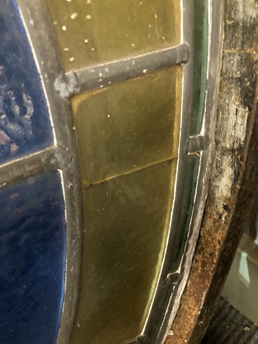 Lot 769 - An Art Deco stained glass roundel window, circa 1930s