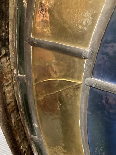 Lot 769 - An Art Deco stained glass roundel window, circa 1930s