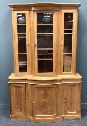 Lot 903 - A Victorian pine glazed-top bookcase 225 x 145...