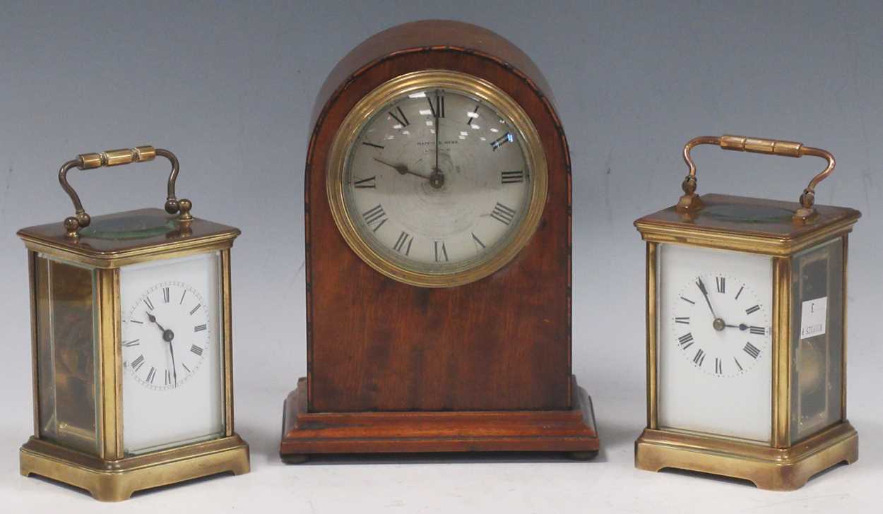 Lot 43 - A gong striking carriage clock, engraved date '...
