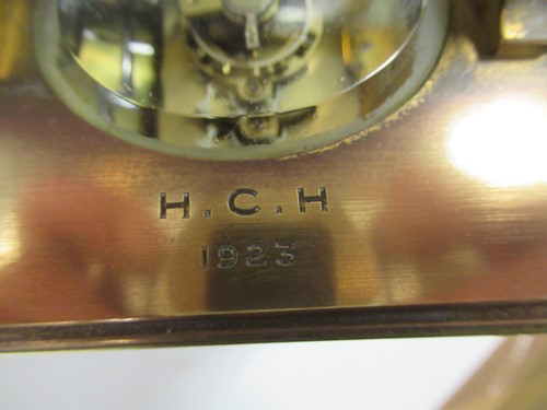 Lot 43 - A gong striking carriage clock, engraved date '...