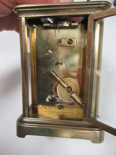 Lot 43 - A gong striking carriage clock, engraved date '...