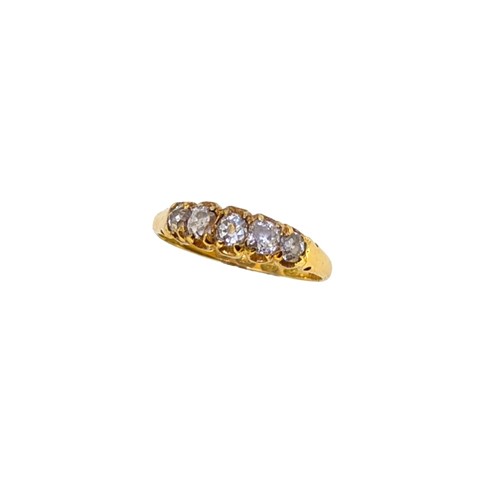 Lot 163 - A late Victorian 18ct gold five stone diamond ring