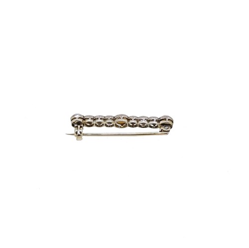 Lot 237 - A pearl and diamond set bar brooch