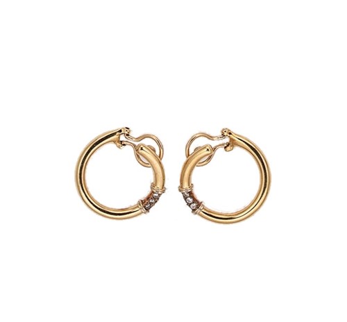 Lot 240 - A pair of 18ct gold diamond set hoops
