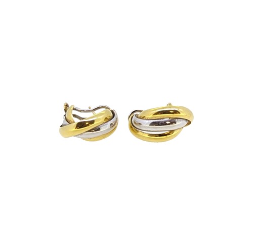 Lot 251 - A pair of yellow and white ear clips