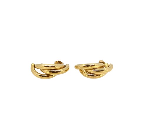 Lot 25 - A pair of half hoop earrings