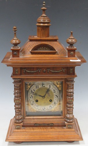 Lot 121 - A Late 19th Century German Walnut Mantle Clock