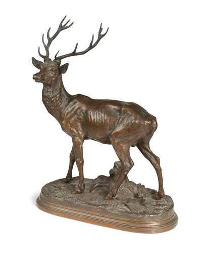 Lot 828 - After Alfred Dubucand (1828-1894), Red Stag