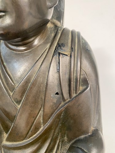 Lot 20 - A Japanese bronze figure of Amitabha, 19th/early 20th century
