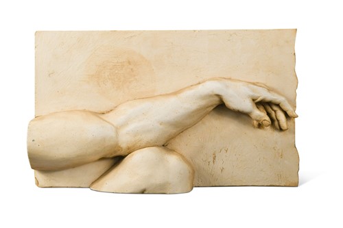 Lot 144 - After Michelangelo, a plaster relief of an arm from the Creation of Adam