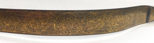 Lot 628 - A North Indian gold damascened steel bow, late 19th/early 20th century