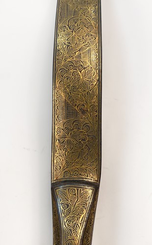 Lot 628 - A North Indian gold damascened steel bow, late 19th/early 20th century