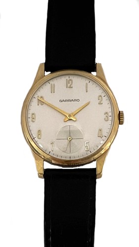 Lot 349 - Unsigned, retailed by Garrard & Co. - A 9ct gold wristwatch