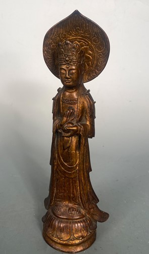 Lot 18 - A Chinese gilt bronze figure of Padmapani in Northern Wei style