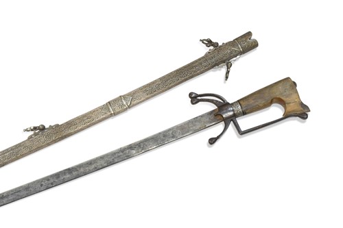 Lot 809 - A North African sword, Nimcha, Morocco, 19th century