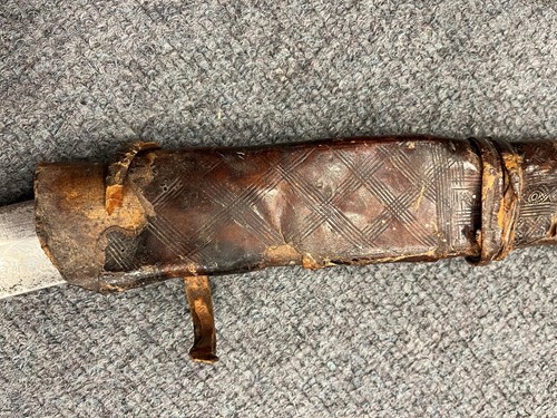 Lot 811 - An Ethiopian Gurade sword with rhino horn handle, 19th century