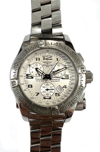 Lot 340 - Breitling - A steel 'Emergency' chronograph wristwatch