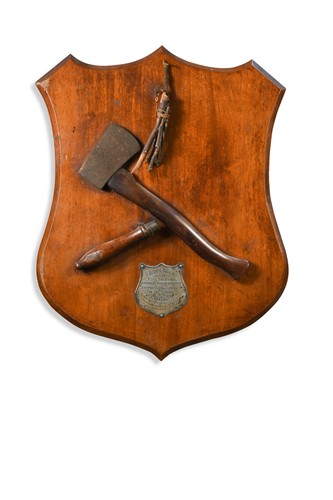 Lot 806 - A presentation hatchet and billhook handle, circa 1890