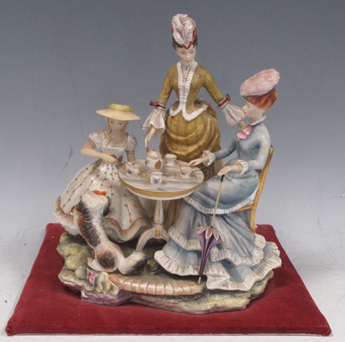 Lot 5 - A Royal Worcester porcelain group 'The Tea...