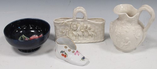 Lot 41 - Moorcroft blue floral bowl, Herend painted...