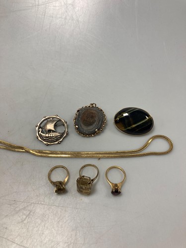 Lot 171 - Two citrine rings hallmarked or assessed as...