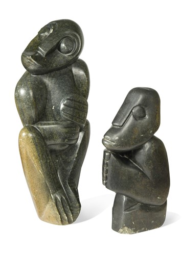 Lot 696 - Two Mozambican hardstone sculptures