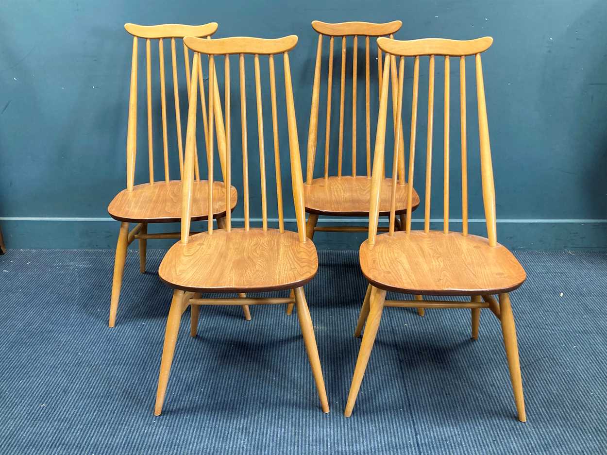 Lot 431 - A set of four Ercol 'Goldsmith' dining chairs (4)
