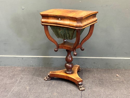 Lot 364 - A Regency flame mahogany work table, the...