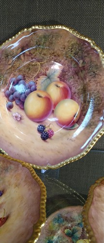 Lot 561 - Two Royal Worcester fruit painted cabinet plates