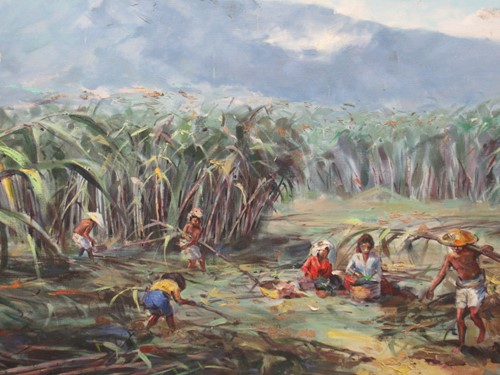 Lot 220 - Thailand School, 20th century, cutting cane,...