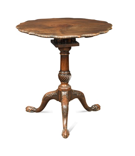Lot 600 - A George III mahogany tripod table with bird cage support