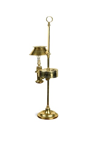 Lot 773 - A Victorian brass student or reading lamp