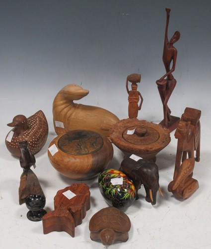 Lot 32 - Various wooden, stone, horn and metal ethnic...