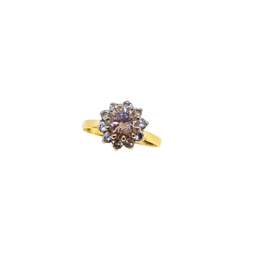 Lot 213 - An 18ct gold diamond cluster ring