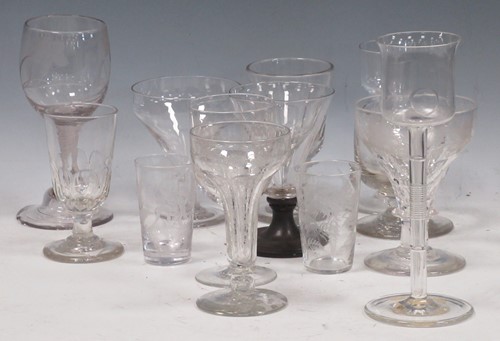 Lot 8 - A collection of blown glass goblets and wine...