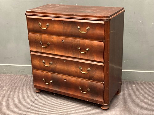 Lot 899 - A Continental mahogany four drawer chest 99cm...
