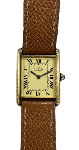 Lot 343 - Cartier - A vermeil 'Les Must de Cartier' wristwatch